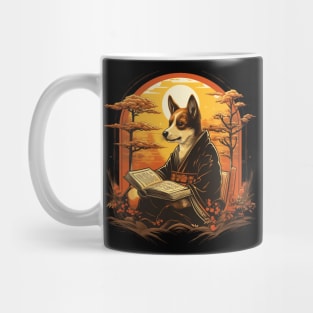 Corgi Dog in Kimono Funny Illustration Mug